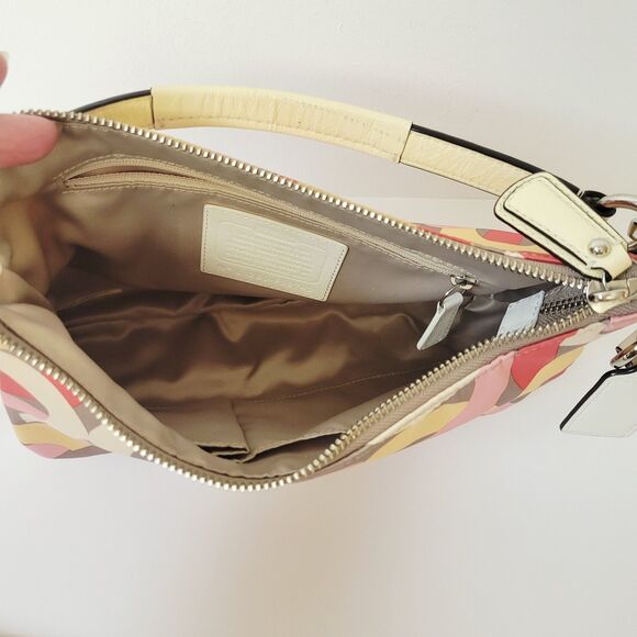 Coach Kristin Op Art Multicolor Satin Leather Shoulder Crossbody Bag - Picture 10 of 12